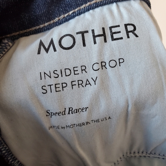MOTHER Insider Crop Step Fray Jeans Speed Racer Size 26 - Picture 10 of 15